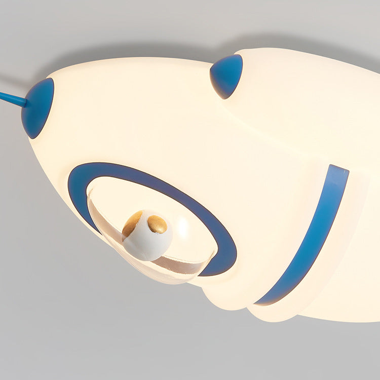 Lumendat Contemporary Creative Kids Rocket Iron Plastic LED Flush Mount Ceiling Light For Bedroom Lumendat