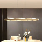 Modern Luxury Stainless Steel Long Bar Acrylic LED Chandelier BulbSquare