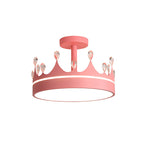 Cartoon Creative Crown LED Kids Semi-flush Mount Ceiling Light