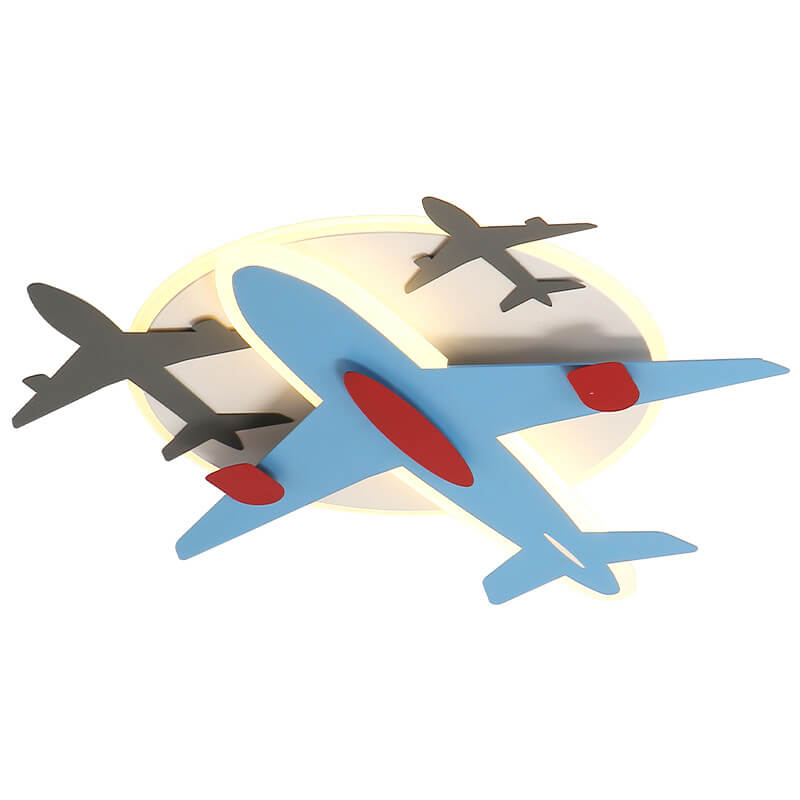 Lumendat Contemporary Creative Aircraft Shape Iron Acrylic Aluminum LED Cartoon Kids Flush Mount Ceiling Light Lumendat