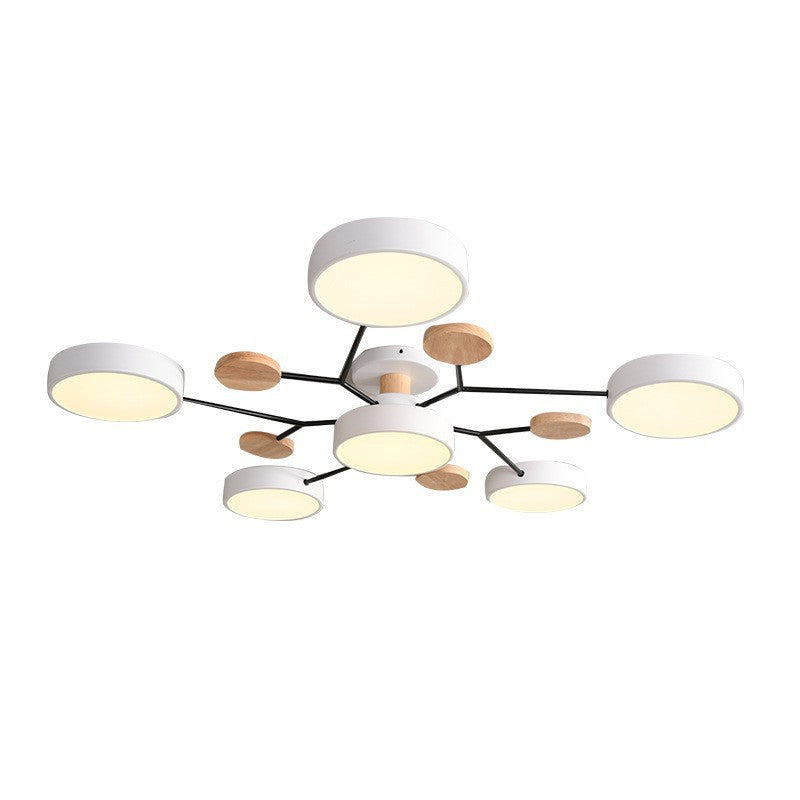Contemporary Scandinavian Round Molecule Branch Design LED Semi-Flush Mount Ceiling Light For Living Room Lumendat