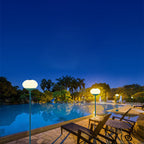 Solar Modern Minimalist Wrought Iron PE Oval LED Outdoor Standing Floor Lamp Lumendat