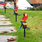 Outdoor Solar Waterproof Colorful Resin Parrot LED Lawn Insert Landscape Light Lumendat