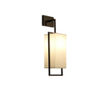 Traditional Chinese Square Fabric Iron Frame 1-Light Wall Sconce Lamp For Bedroom & Living Room Lumendat