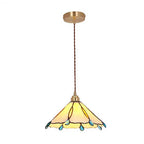 Vintage Tiffany Stained Glass Umbrella Shape 1-light Pendant Light BulbSquare