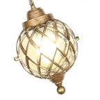 European Vintage Round Ball Die-cast Aluminum Glass Waterproof Outdoor 1-light Pendant Light BulbSquare