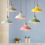 Modern Minimalist Macaroon Iron 1-light Pendant Light BulbSquare