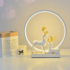 Nordic Creative Circle Deer USB LED Night Light Table Lamp Lumendat
