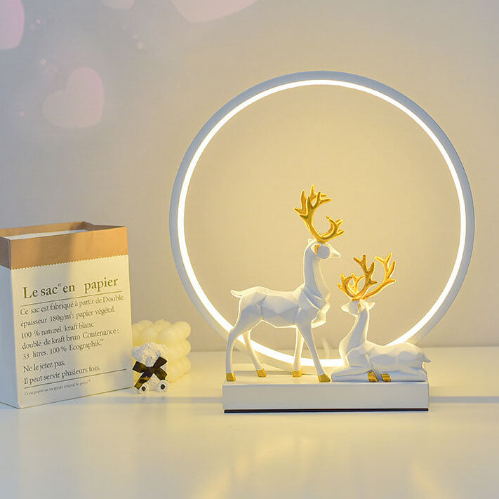 Nordic Creative Circle Deer USB LED Night Light Table Lamp Lumendat