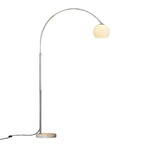 Contemporary Scandinavian Glass Round Shade Fishing Rod Iron 1-Light Standing Floor Lamp For Living Room Lumendat