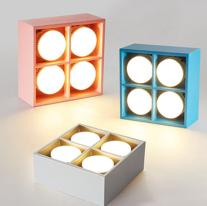 Minimalist Square Box Spotlight Iron LED Flush Mount Ceiling Light