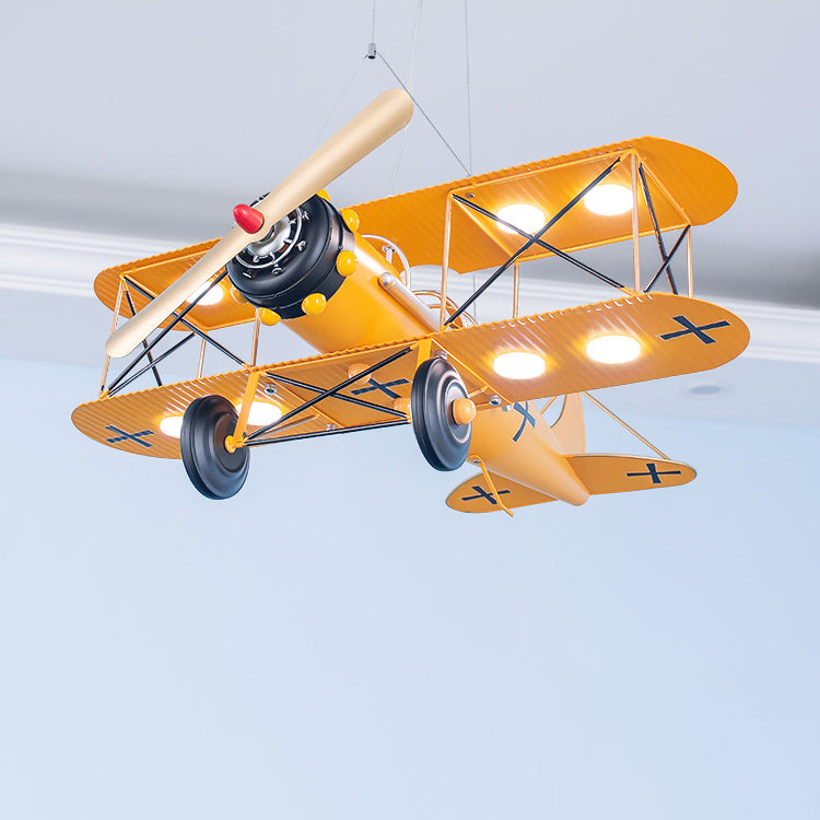Lumendat Contemporary Creative Kids Aircraft Hardware Acrylic LED Chandelier For Bedroom Lumendat