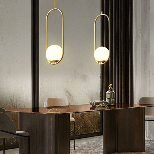 Modern Light Luxury Minimalist Oval Glass Orb 1/2-light Pendant Light BulbSquare