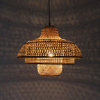 Japanese Vintage Triple Bamboo Weaving 1-light Pendant Light