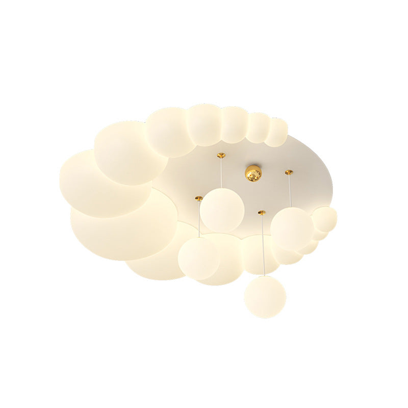 Lumendat Contemporary Nordic Kids Iron PE Elliptical Round Ball Flower Moon LED Flush Mount Ceiling Light For Bedroom Lumendat