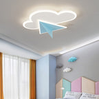 Lumendat Creative Cartoon Clouds Airplane LED Kids Flush Mount Ceiling Light Lumendat