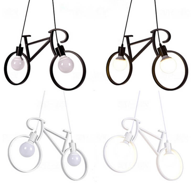 Lumendat Contemporary Creative Bicycle Shape Iron 2-Light Kids Chandelier For Living Room & Bedroom Lumendat