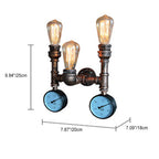 Traditional Vintage Iron Pipe Water Meter 3-Light Wall Sconce Lamp For Living Room Lumendat