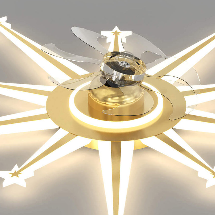 Lumendat Childlike Creative Meteor Design LED Flush Mount Ceiling Fan Light Lumendat