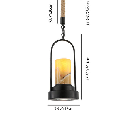 Vintage Industrial Candle 1-light Hemp Wire LED Pendant Light