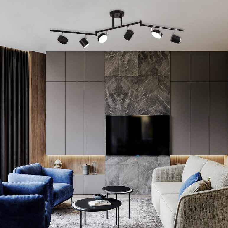 Modern Creative Rotating Track Spotlight LED Semi-Flush Mount Ceiling Light Lumendat