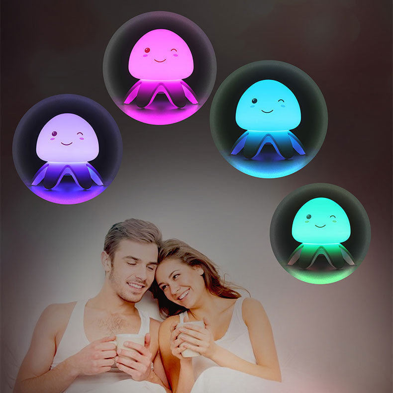 Creative Silicone Jellyfish Music USB Rechargeable Remote Control LED Night Light Table Lamp Lumendat