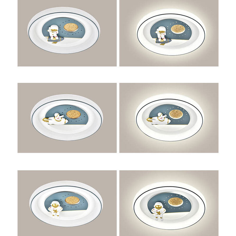 Lumendat Childlike Eye Protection Cartoon Space Villain LED Flush Mount Light Lumendat
