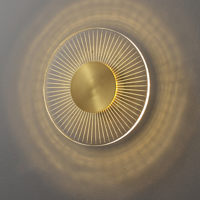 Industrial Full Copper Round Line Design LED Wall Sconce Lamp Lumendat