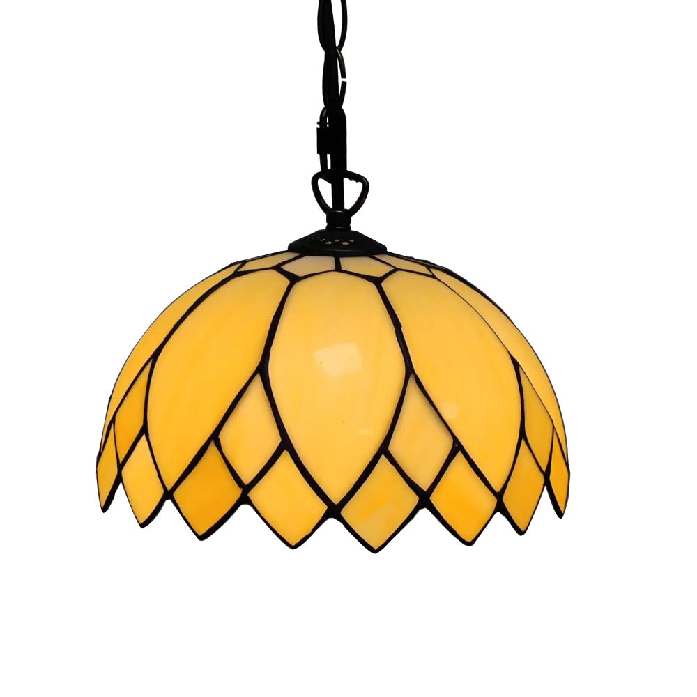 Tiffany European Style Milk White Glass Dome 1-light Pendant Light