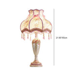 European Romantic Fabric Tassel 1-Light Table Lamp Lumendat