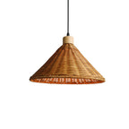 Vintage Wabi-sabi Rattan Weaving Cone 1-light Pendant Light