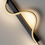 Modern Minimalist Long Wave Design Aluminum Iron LED Wall Sconce Lamp For Living Room