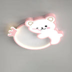 Lumendat Modern Cute Children's Bear Iron Acrylic Eye Protection LED Flush Mount Ceiling Light Lumendat