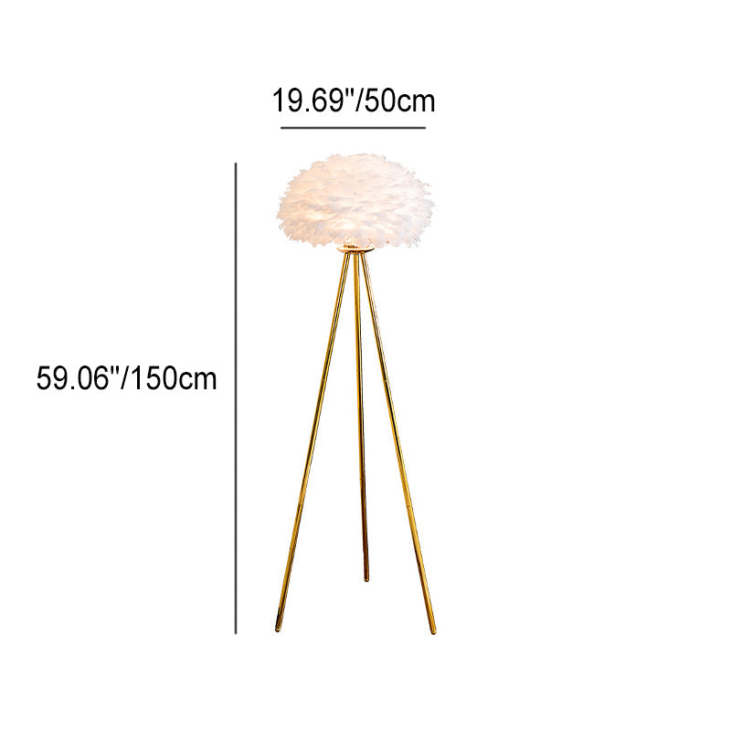 Modern Feather 1-Light Globe Standing Floor Lamp Lumendat