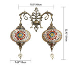Tiffany Decorative Lantern Hardware Stained Glass 2-Light Wall Sconce Lamp Lumendat