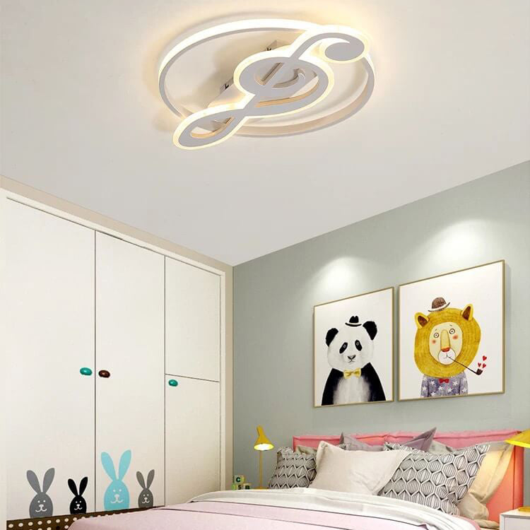 Nordic Creative Music Notes Design LED Flush Mount Ceiling Light BulbSquare