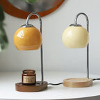 Modern Simple Solid Wood Candle Spherical 1-Light Melting Wax Table Lamp Lumendat