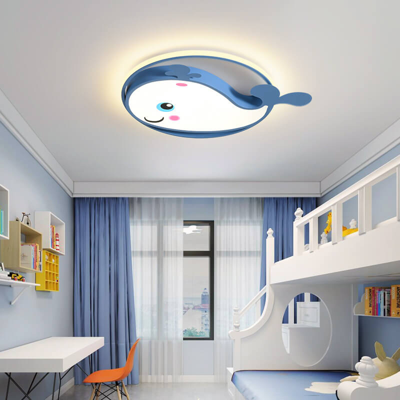 Lumendat Cartoon Creative Dolphin Circle LED Kids Flush Mount Ceiling Light Lumendat
