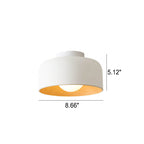 Minimalist Dome Wood Grain Iron 1-Light Semi- Flush Mount Ceiling Lumendat