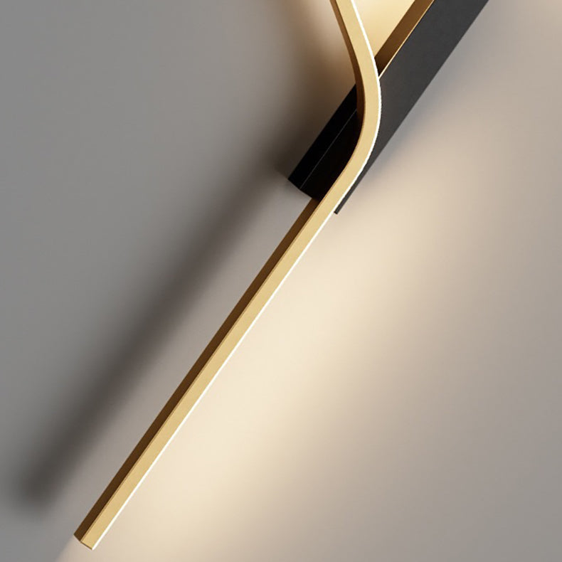 Modern Minimalist Aluminum Corrugated Strip Iron Frame LED Wall Sconce Lamp For Bedroom Lumendat