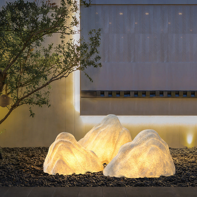 Modern Stone Rockery Outdoor Waterproof LED Garden Landscape Light Lumendat
