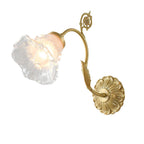 Traditional French Glass Flower Copper 1-Light Wall Sconce Lamp For Living Room Lumendat