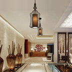 Contemporary Industrial Cage Iron Fabric 1-light Pendant Light for Living Room BulbSquare
