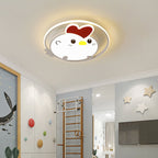 Lumendat Childlike Cartoon Chick Acrylic Round LED Kids Flush Mount Ceiling Light Lumendat
