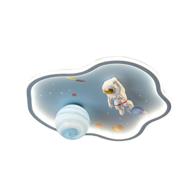 Lumendat Contemporary Creative Cartoon Planet Spaceman Acrylic LED Kids Flush Mount Ceiling Light For Living Room Lumendat
