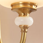 European Luxury Jade Glass Brass Cone Cup Shade 1/2 Light Wall Sconce Lamp