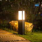 Modern Solar Lawn Square Column Outdoor Waterproof Path Lamp Lumendat