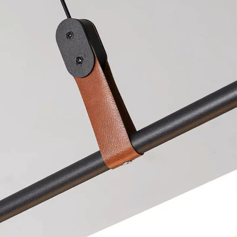Nordic Minimalist Long Strip Leather LED Island Light Chandelier Lumendat