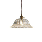 Contemporary Nordic Floral Glass Brass 1-light Pendant Light for Living Room & Bedroom BulbSquare