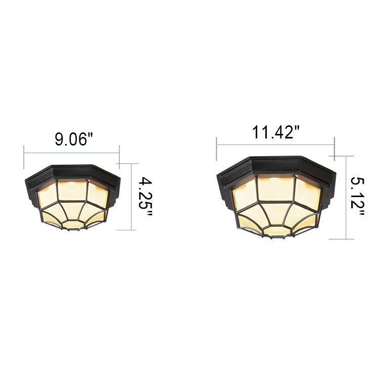 Outdoor Simple Round Octagon Aluminum Waterproof LED Flush Mount Ceiling Light BulbSquare